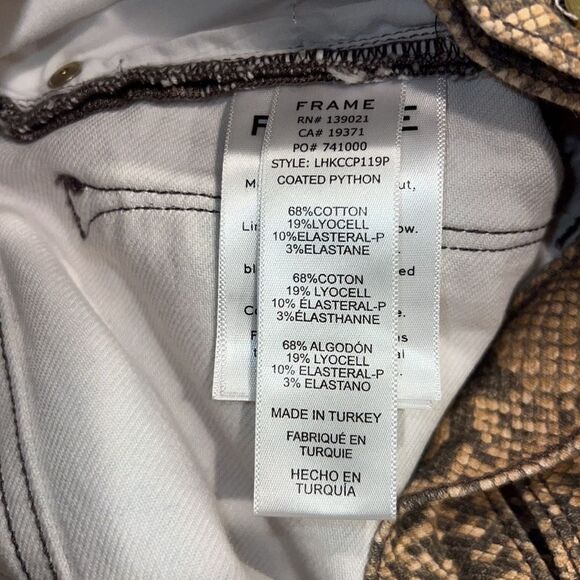New FRAME High-Rise Snake-Effect Jeans Size 27 - Picture 9 of 16